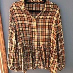 Plaid babydoll style shirt
